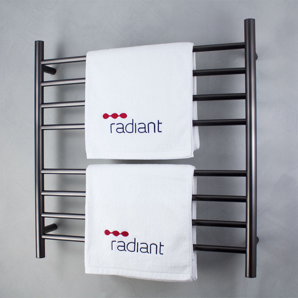 Radiant Heated Towel Rail (RTR06) 750mm x 750mm - 8 Round Bars - Multiple Colour Finishes