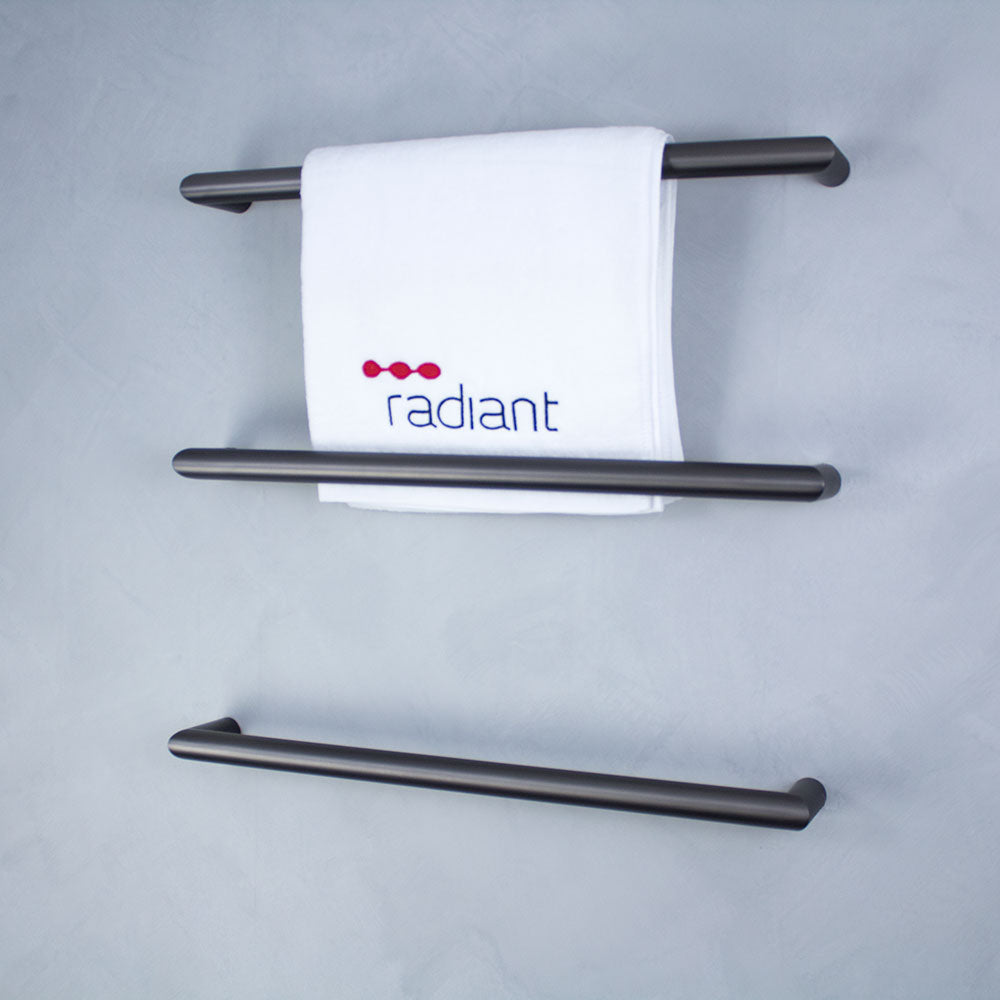 Radiant Single Round Bar NON-HEATED Towel Rails (NH-SBRTR) - Various Widths and Colour Finishes