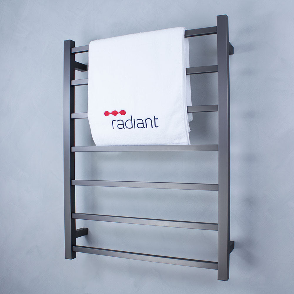 Radiant Heated Towel Rail (STR01) 600mm x 800mm - 7 Square Bars - Multiple Colour Finishes