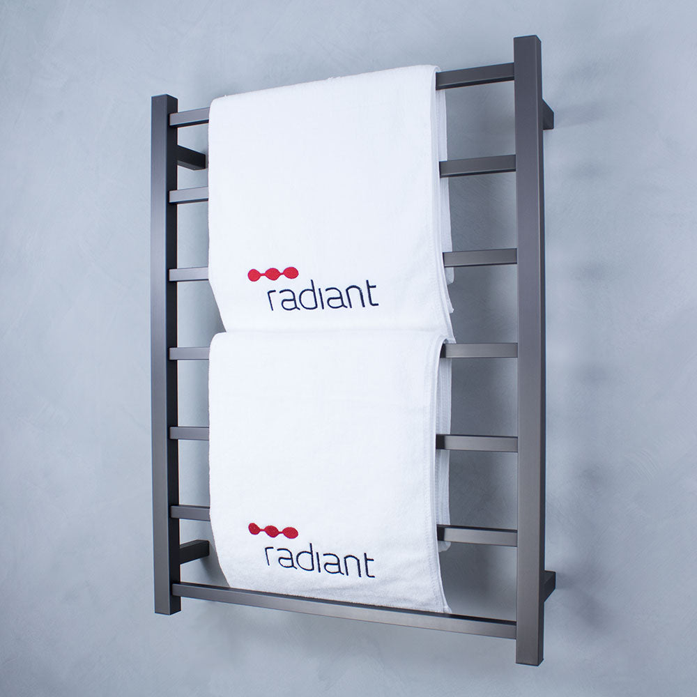 Radiant Heated Towel Rail (STR01) 600mm x 800mm - 7 Square Bars - Multiple Colour Finishes