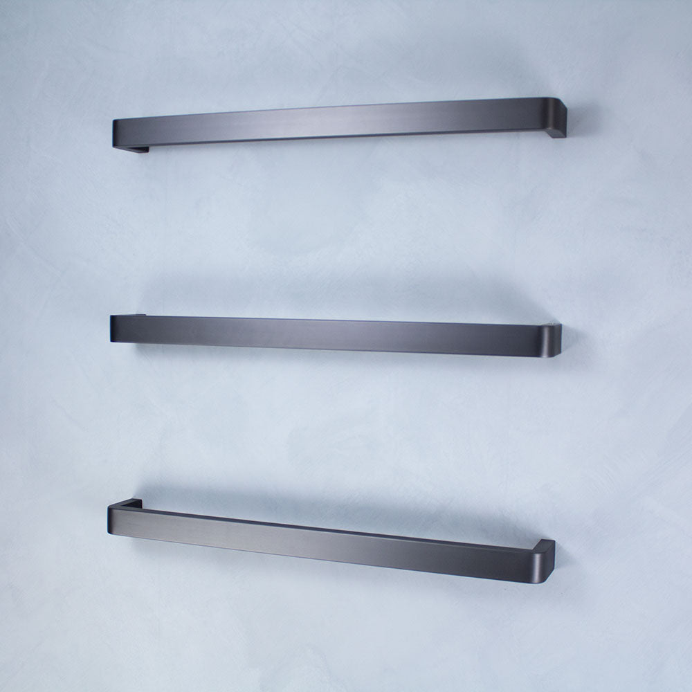 Radiant Single SQUARE WITH ROUNDED ENDS Bar NON-HEATED Towel Rails (NH-VAIL) - Various Widths and Colour Finishes