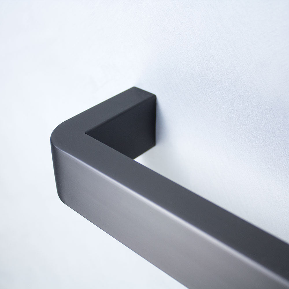 Radiant Single SQUARE WITH ROUNDED ENDS Bar NON-HEATED Towel Rails (NH-VAIL) - Various Widths and Colour Finishes