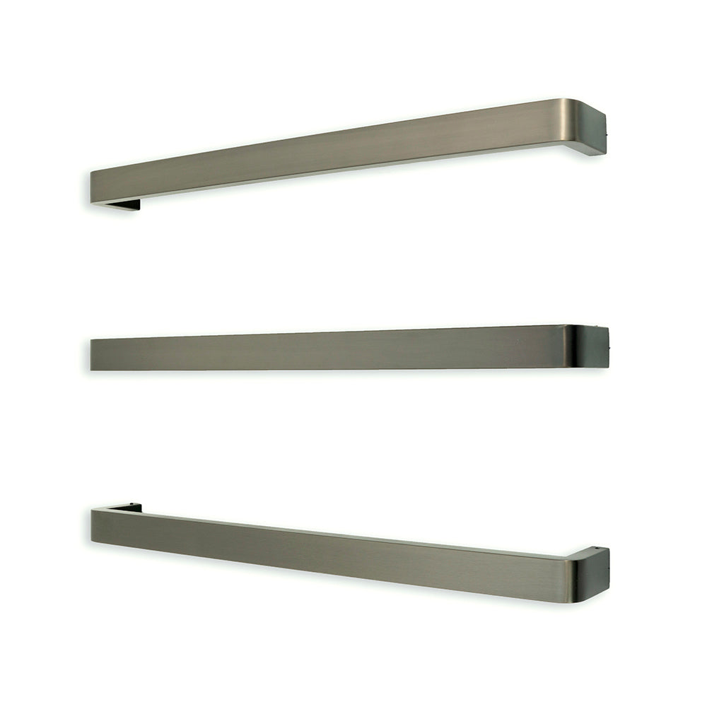 Radiant Single SQUARE WITH ROUNDED ENDS Bar NON-HEATED Towel Rails (NH-VAIL) - Various Widths and Colour Finishes