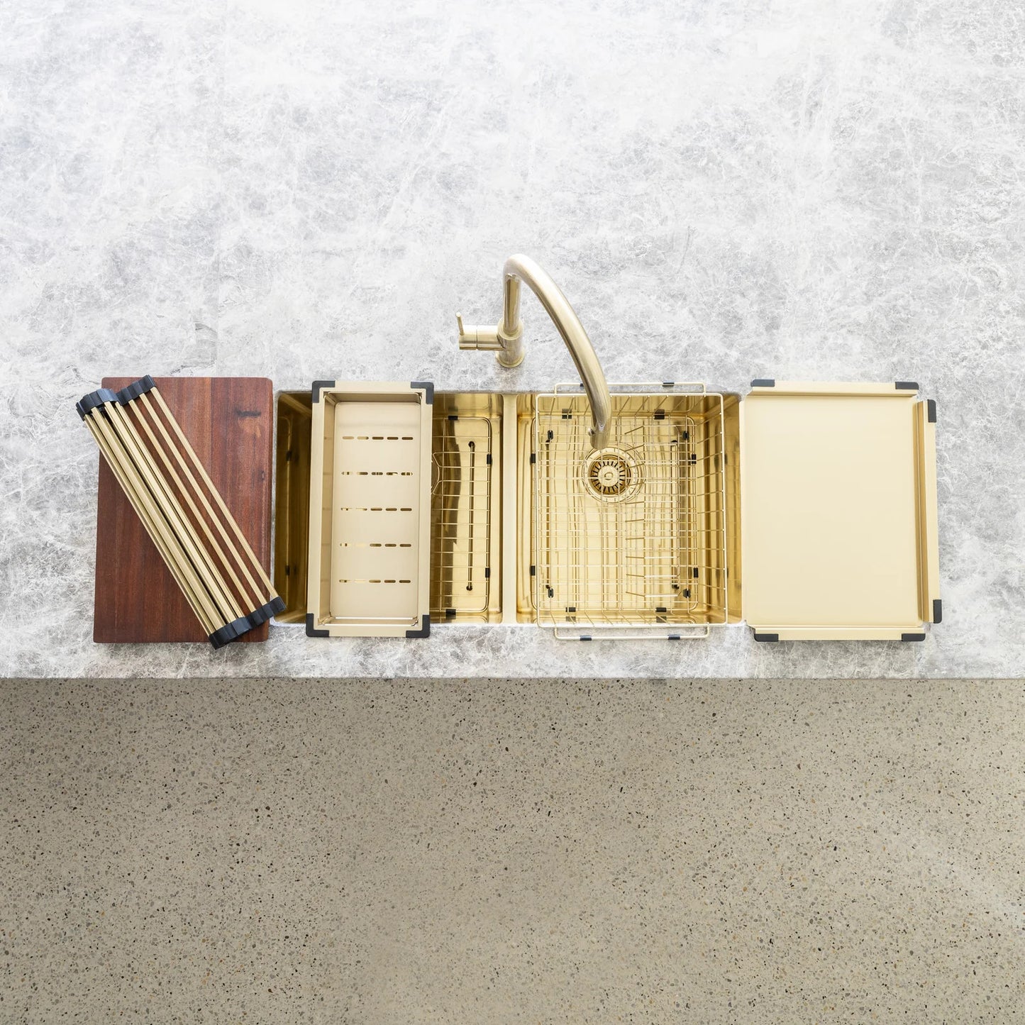 Meir Lavello 2 Piece Protection Grid for Kitchen Sink MKSP-D860440 - 3 Colour Finishes