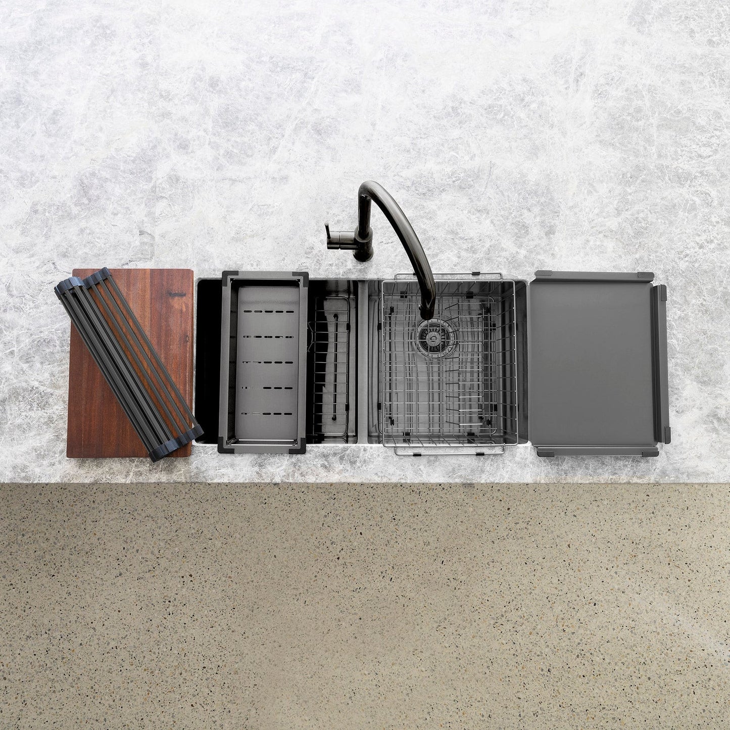 Meir Lavello 2 Piece Protection Grid for Kitchen Sink MKSP-D860440 - 3 Colour Finishes