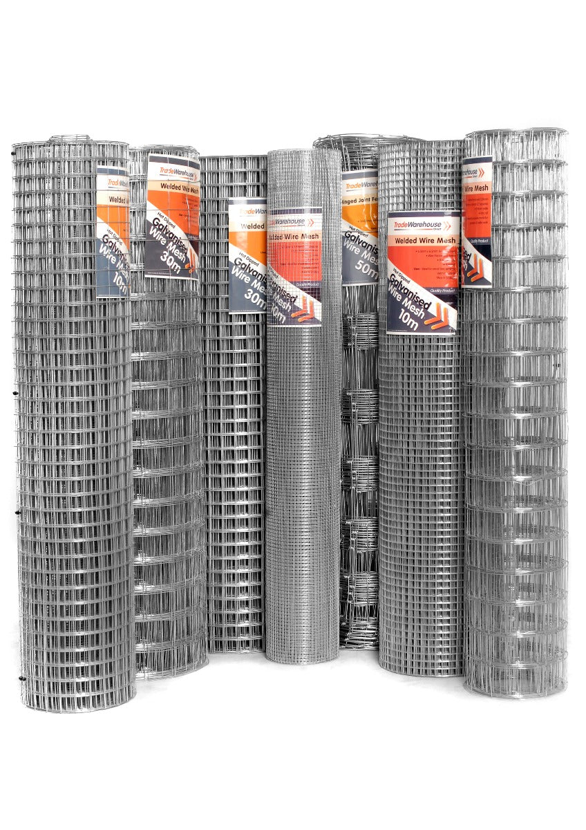 Galvanised Cage Wire Mesh 1830mm x 20m - 25mm Squares, 1.24mm wire gauge