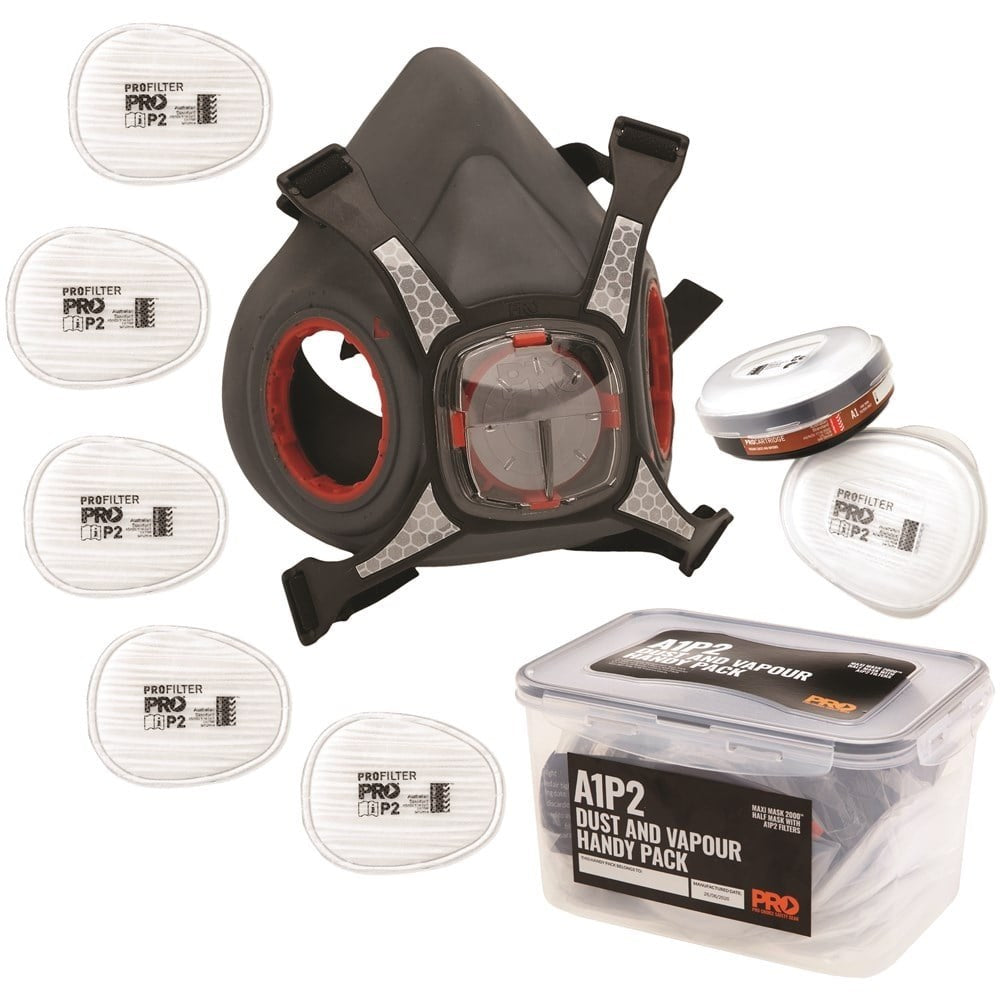 Pro Choice Maxi Mask 2000 Half Face Respirator Handy Pack - Chemical, Particulate or Spraying Protection