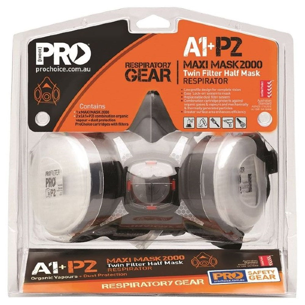 Pro Choice Assembled Half Mask With A1P2 Cartridges