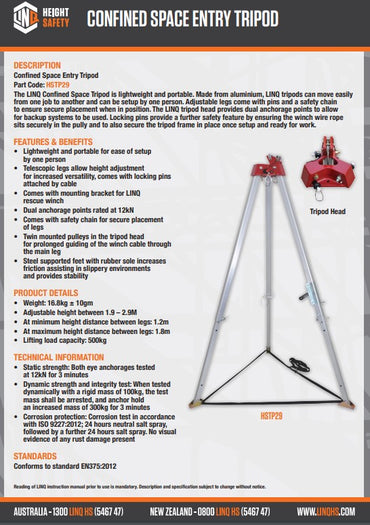 Linq Tripod & Bag 2.9m