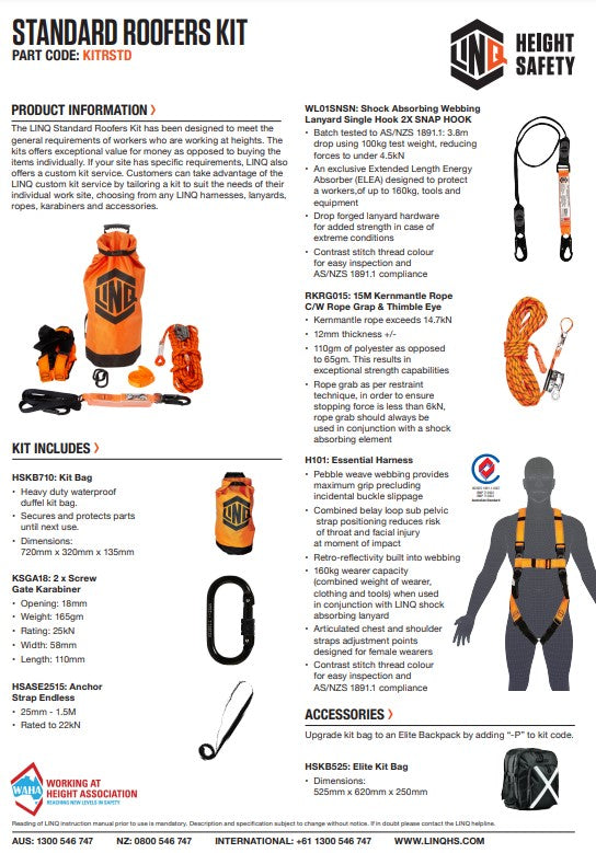 Linq Tactician and Essential Standard Roofers Kit