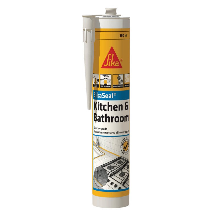 SikaSeal Kitchen & Bathroom 300ml Cartridge - Box of 6 or 12 in Various Colours