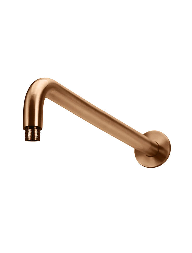 Meir Round Wall Shower Curved Arm 400mm - Various Colour Finishes