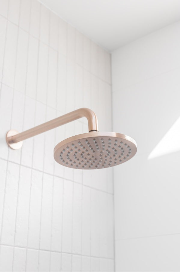 Meir Round Wall Shower Curved Arm 400mm - Various Colour Finishes