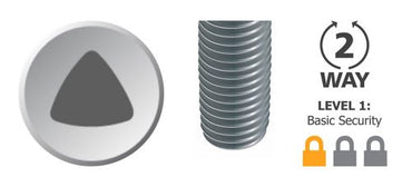 Tri-Lobular CA Point Machine Zinc Screw M10 - length -  Box of 100