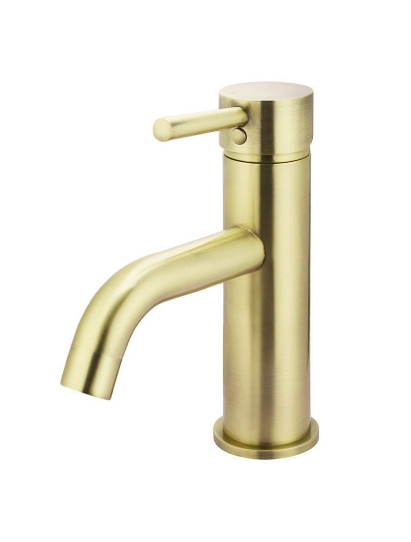 Meir Round Basin Mixer Tap with Curved Spout - Various Colour Finishes
