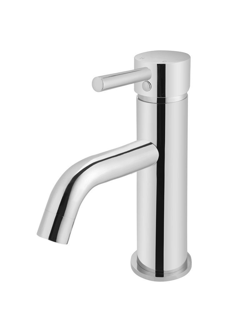 Meir Round Basin Mixer Tap with Curved Spout - Various Colour Finishes