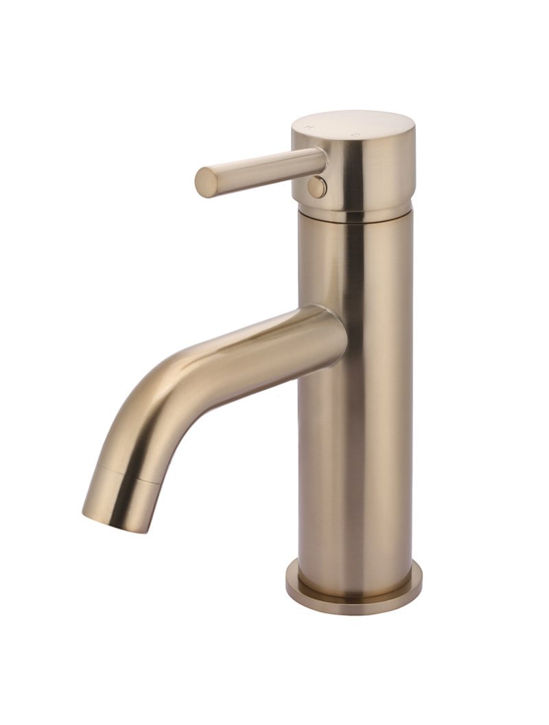 Meir Round Basin Mixer Tap with Curved Spout - Various Colour Finishes