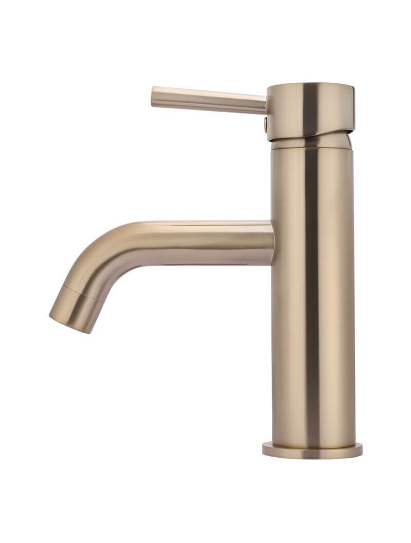 Meir Round Basin Mixer Tap with Curved Spout - Various Colour Finishes