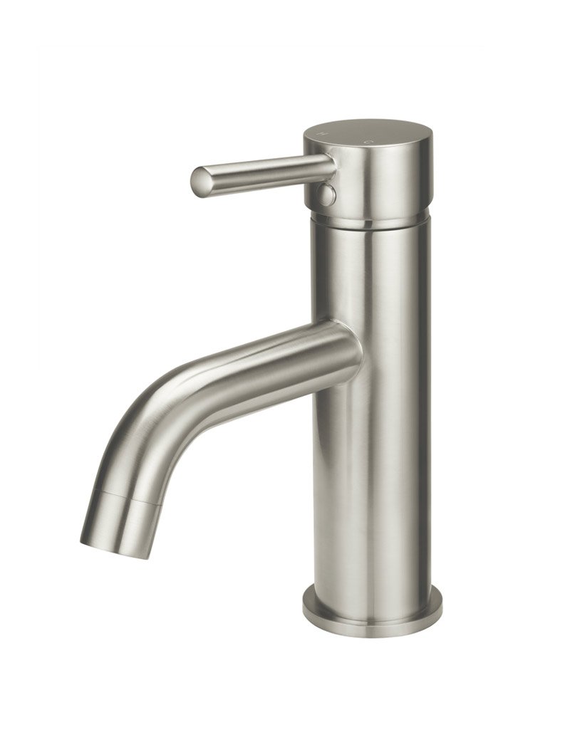 Meir Round Basin Mixer Tap with Curved Spout - Various Colour Finishes