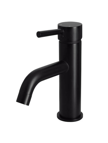 Meir Round Basin Mixer Tap with Curved Spout - Various Colour Finishes