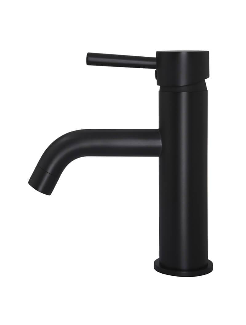 Meir Round Basin Mixer Tap with Curved Spout - Various Colour Finishes