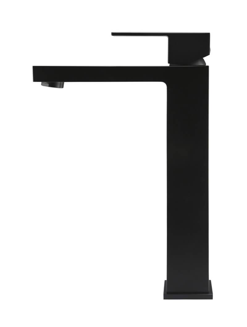 Meir Matte Black Square Tall Basin Mixer Tap