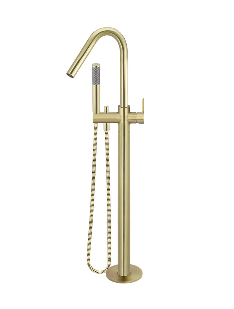 Meir Round Free Standing Bath Spout and Hand Shower Paddle Handle - Various Colour Finishes