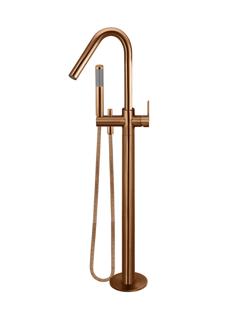 Meir Round Free Standing Bath Spout and Hand Shower Paddle Handle - Various Colour Finishes