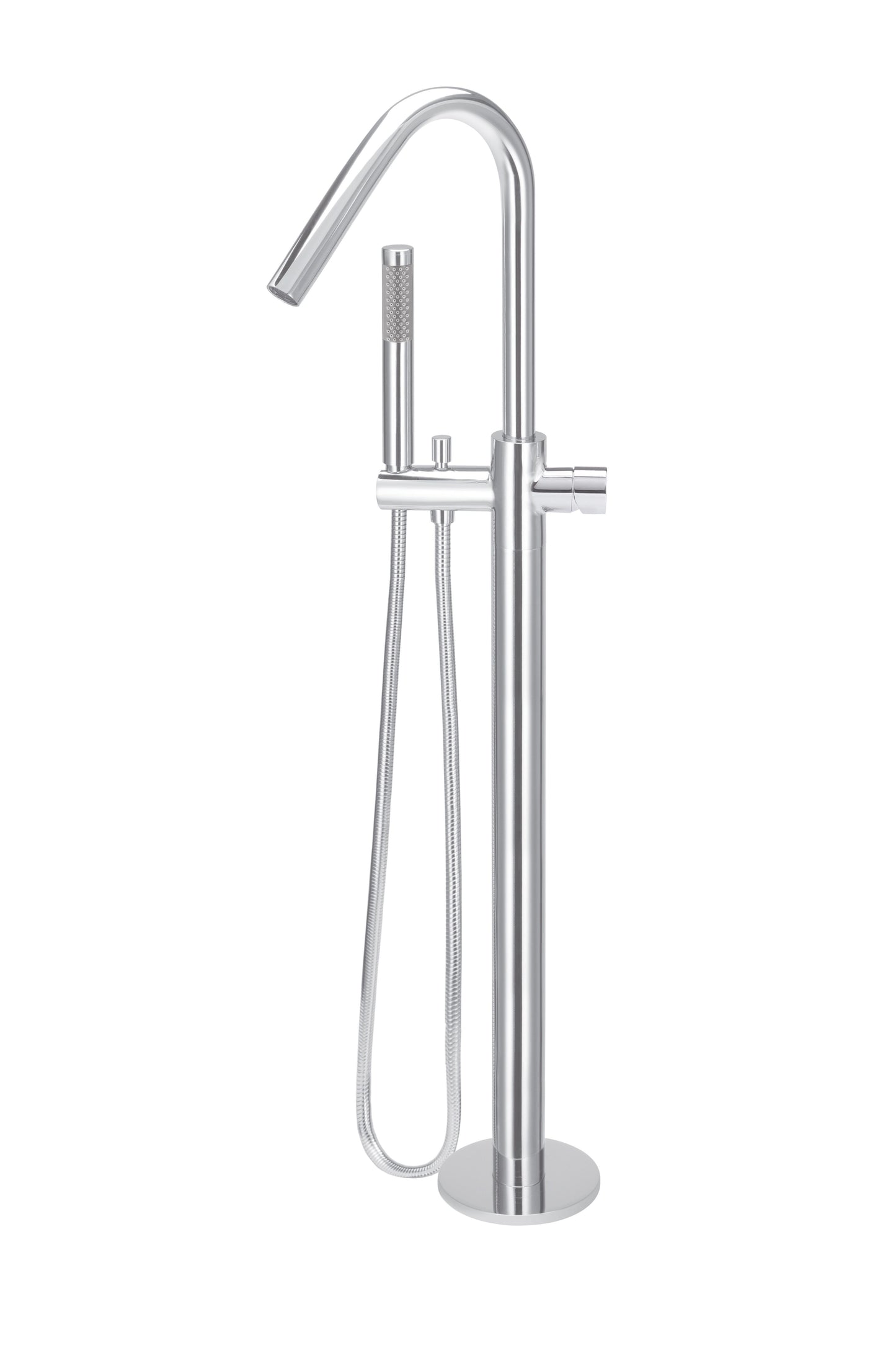 Meir Round Freestanding Bath Spout and Hand Shower Pinless Handle - Various Colour Finishes