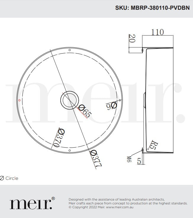 Meir Round Steel Bathroom Basin 380 X 110 - Various Colour Finishes