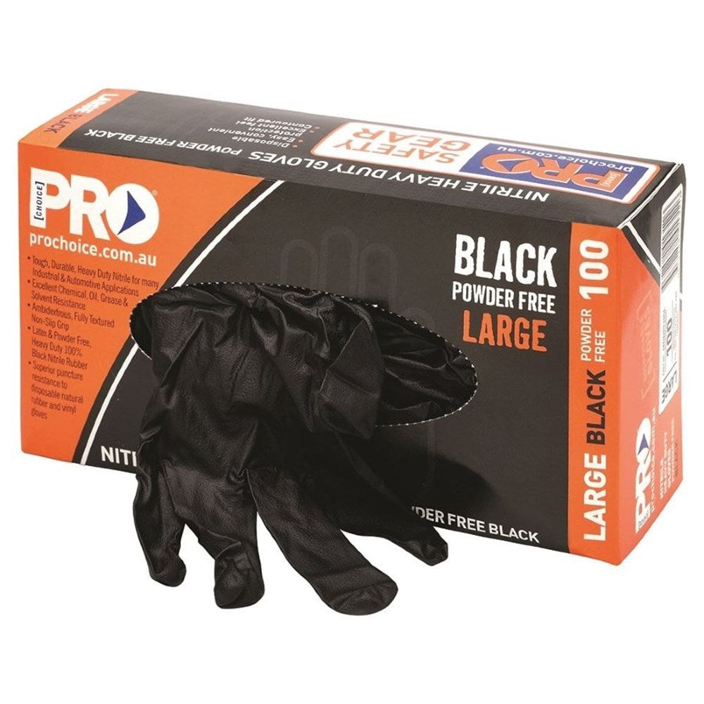 Pro Choice Disposable Nitrile Powder Free, Heavy Duty Gloves - 100 or 1000 pieces in 2 Colours and 5 Size Options