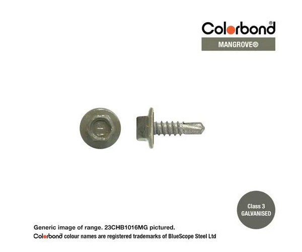 Macsim Hex Washer Face Self Drilling Galvanised PAINTED HEAD Screws - Box of 1000 - Various Sizes and Colours