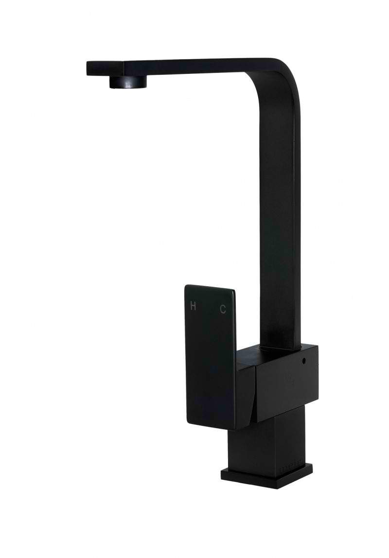 Meir Matte Black Square Kitchen Mixer Tap