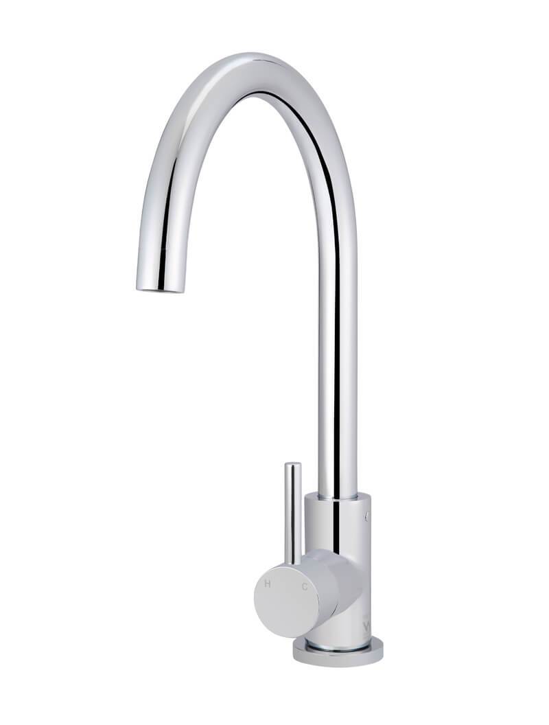 Meir Round Gooseneck Kitchen Mixer Tap - Various Colour Finishes