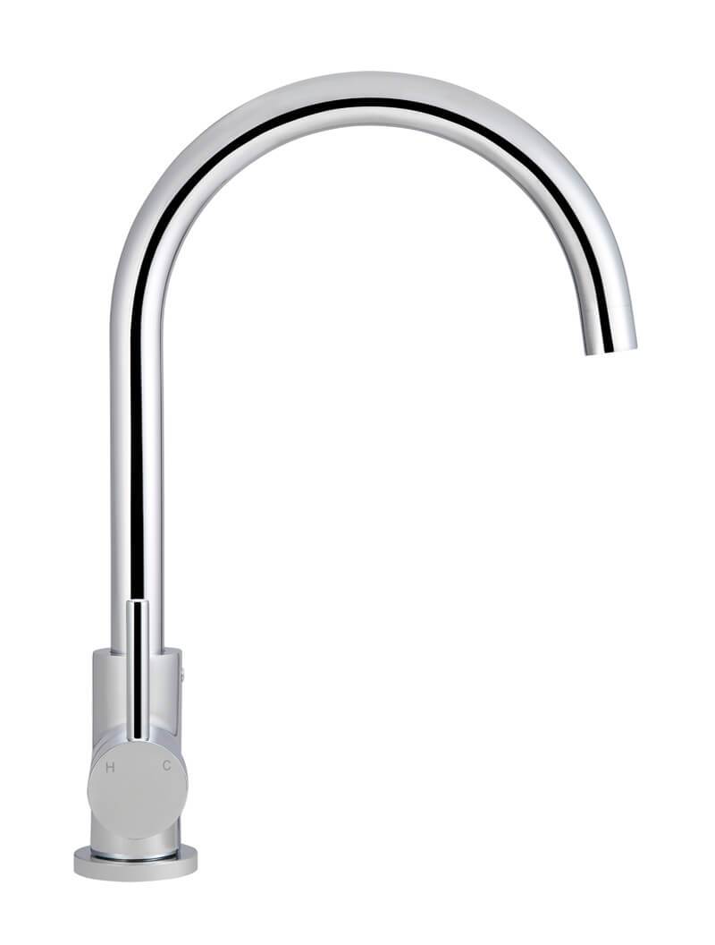Meir Round Gooseneck Kitchen Mixer Tap - Various Colour Finishes