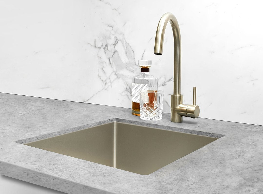 Meir Round Gooseneck Kitchen Pinless Handle Mixer Tap - Various Colour Finishes