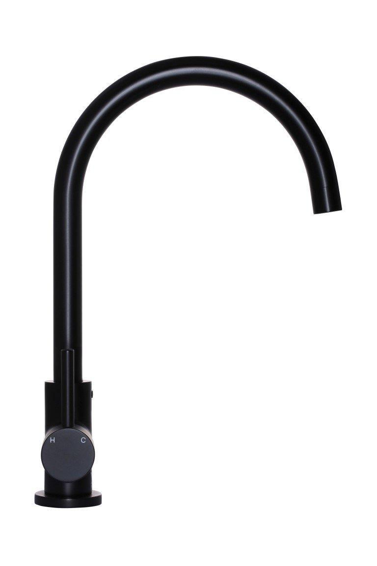 Meir Round Gooseneck Kitchen Mixer Tap - Various Colour Finishes