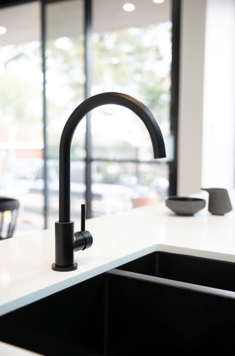Meir Round Gooseneck Kitchen Mixer Tap - Various Colour Finishes