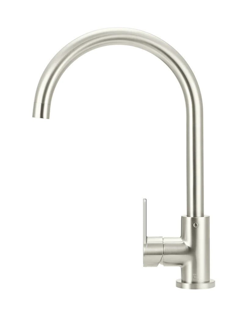 Meir Round Gooseneck Kitchen Paddle Handle Mixer Tap - Various Colour Finishes