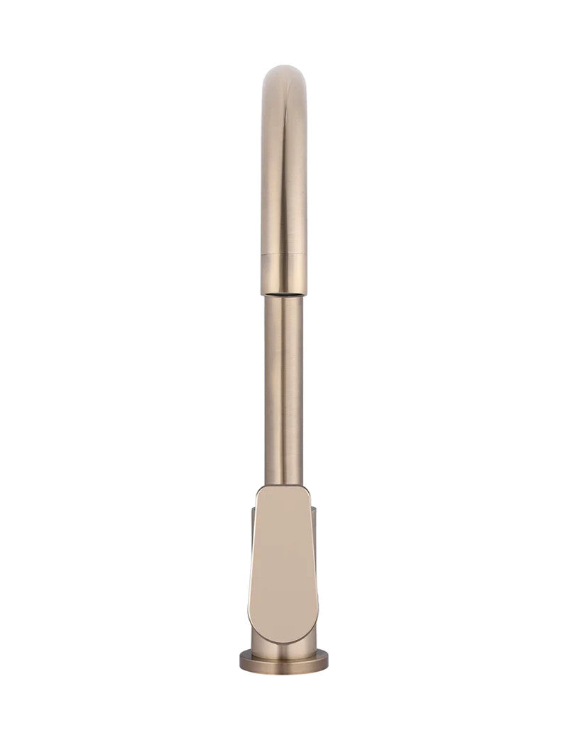 Meir Round Gooseneck Kitchen Paddle Handle Mixer Tap - Various Colour Finishes