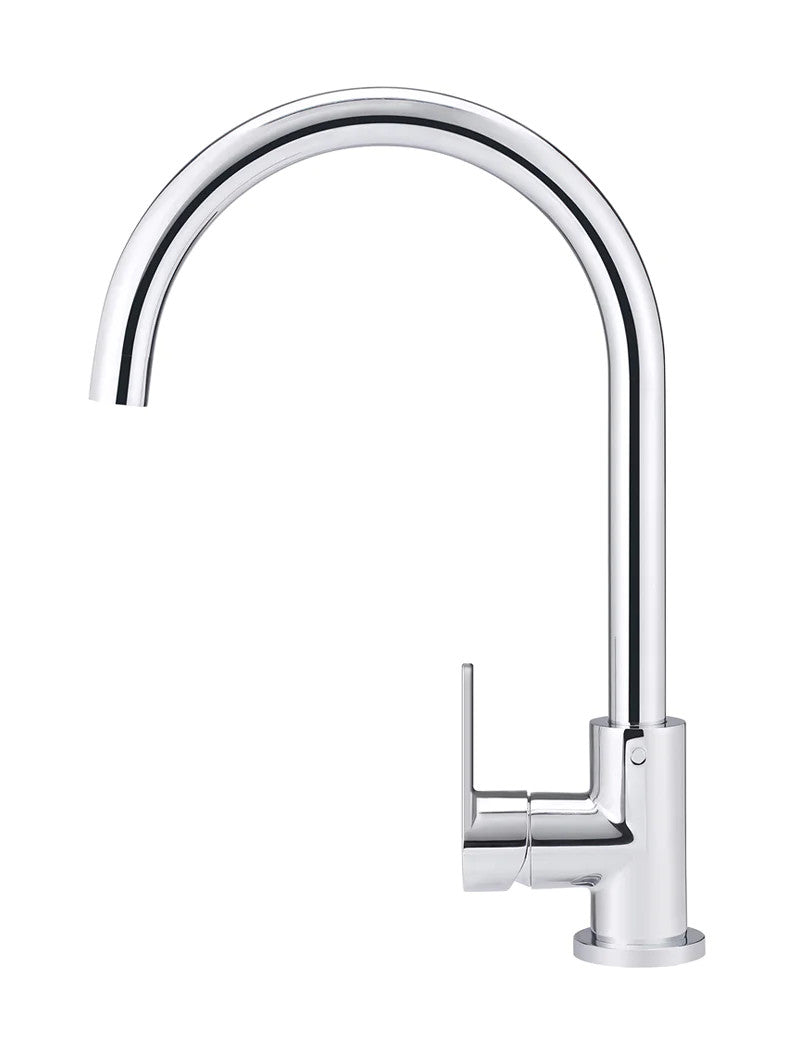 Meir Round Gooseneck Kitchen Paddle Handle Mixer Tap - Various Colour Finishes