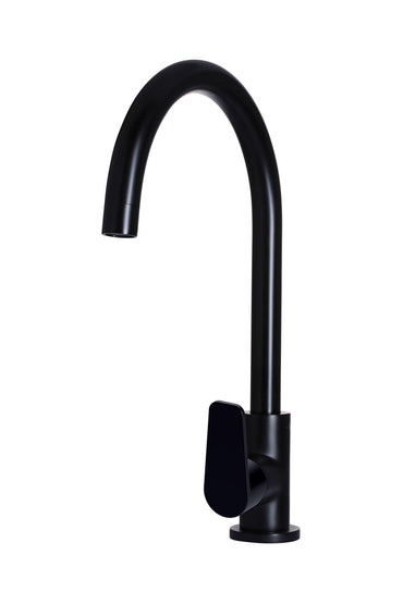 Meir Round Gooseneck Kitchen Paddle Handle Mixer Tap - Various Colour Finishes
