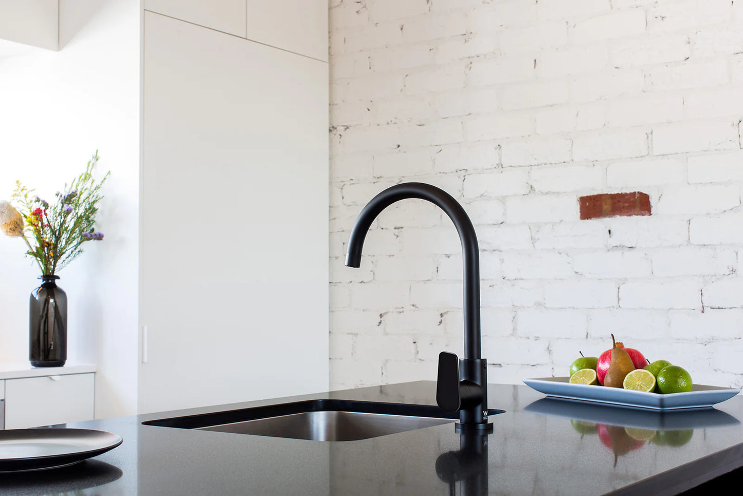 Meir Round Gooseneck Kitchen Pinless Handle Mixer Tap - Various Colour Finishes