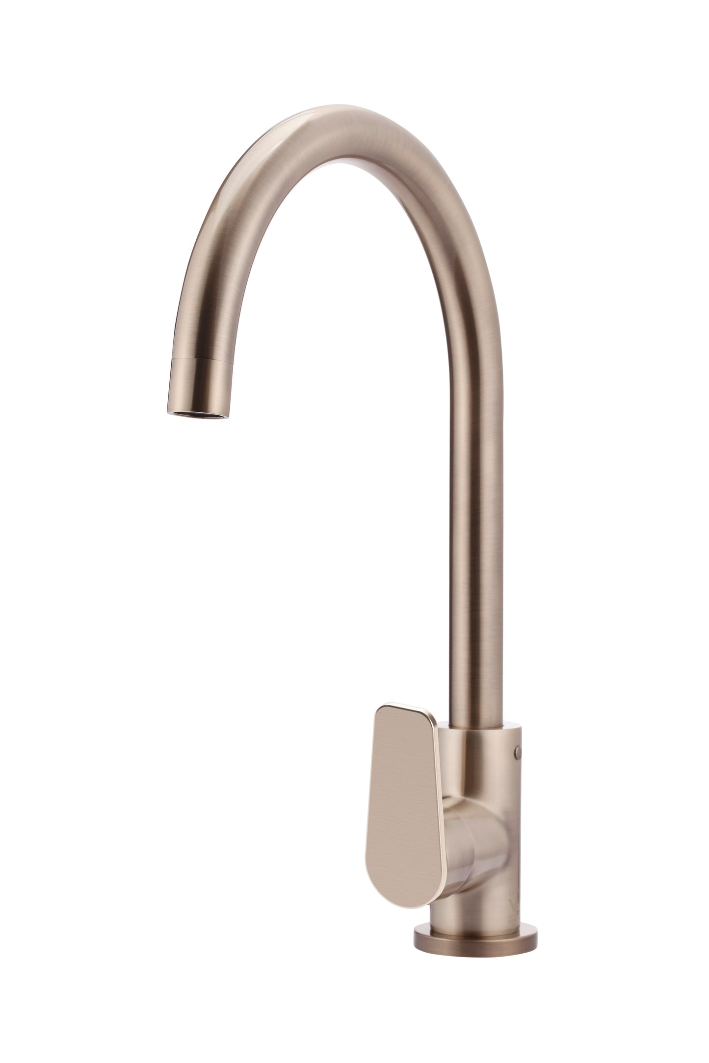 Meir Round Gooseneck Kitchen Paddle Handle Mixer Tap - Various Colour Finishes