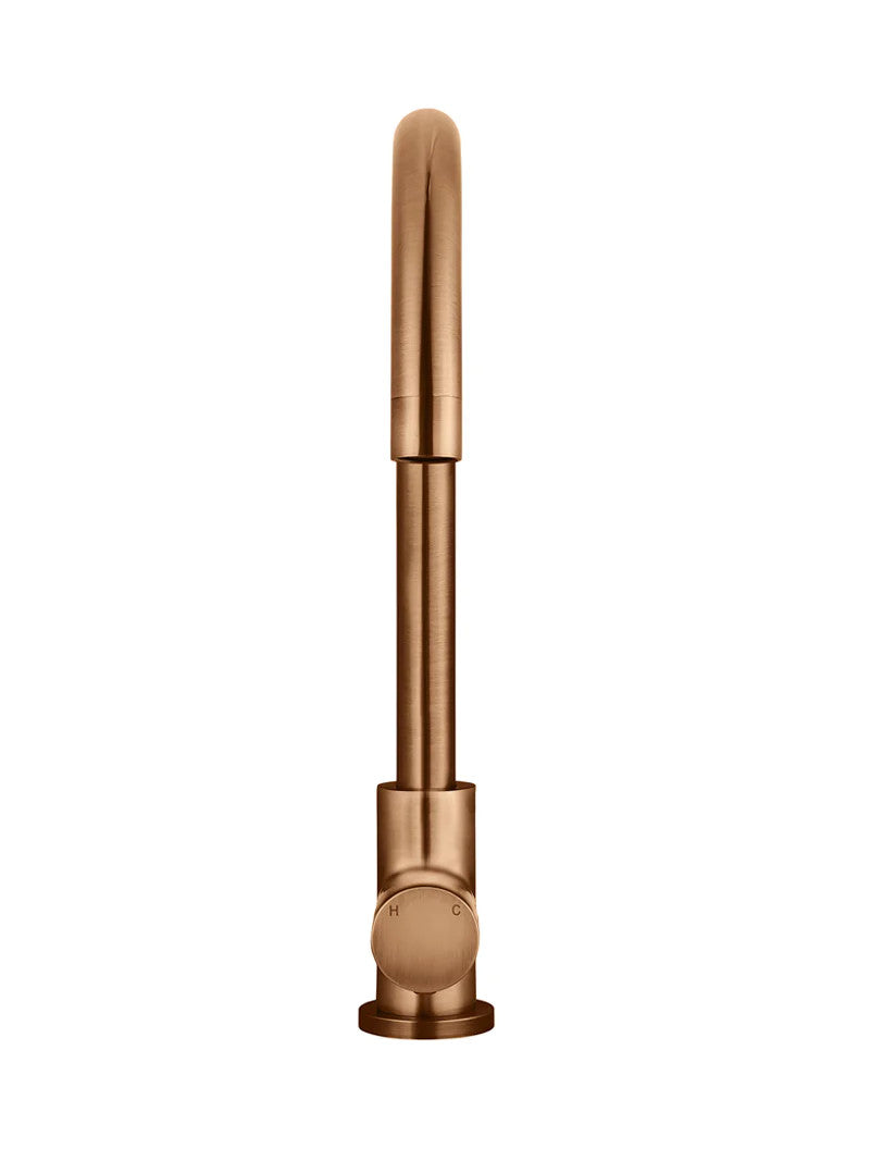 Meir Round Gooseneck Kitchen Pinless Handle Mixer Tap - Various Colour Finishes