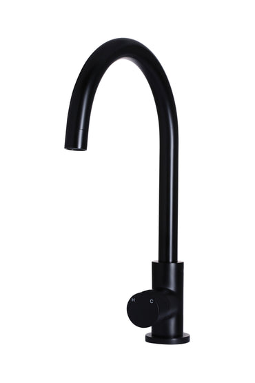 Meir Round Gooseneck Kitchen Pinless Handle Mixer Tap - Various Colour Finishes
