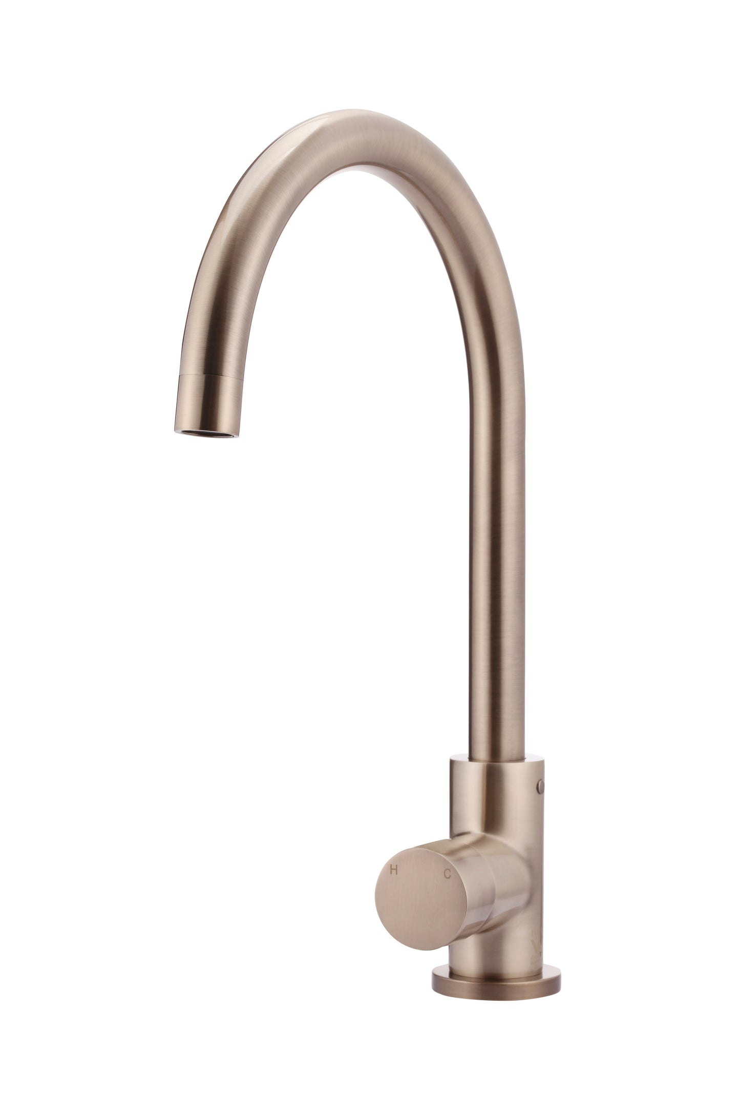 Meir Round Gooseneck Kitchen Pinless Handle Mixer Tap - Various Colour Finishes