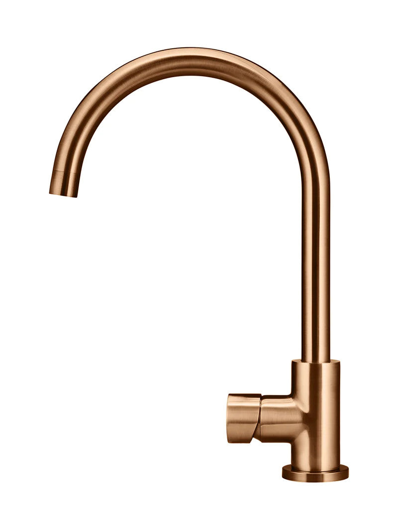 Meir Round Gooseneck Kitchen Pinless Handle Mixer Tap - Various Colour Finishes
