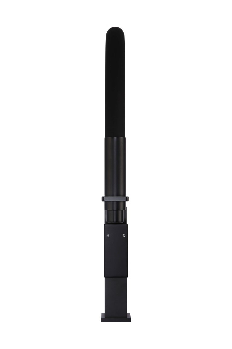 Meir Matte Black Square Flexible Kitchen Mixer Tap