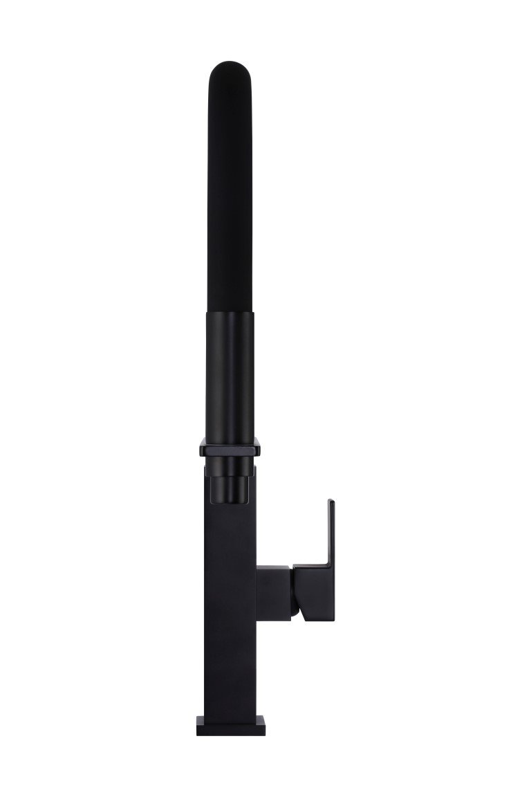 Meir Matte Black Square Flexible Kitchen Mixer Tap